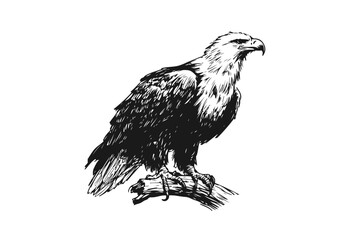 Eagle Hand Drawn Natural Illustration Vector Isolated by AZ for Books, Arts, Design and Decoration Graphic Asset