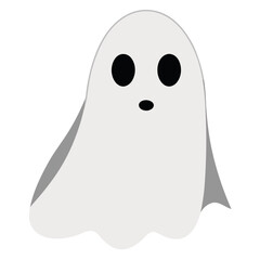 Spooky white ghost character with a pure white sheet perfect for halloween celebrations and decorations