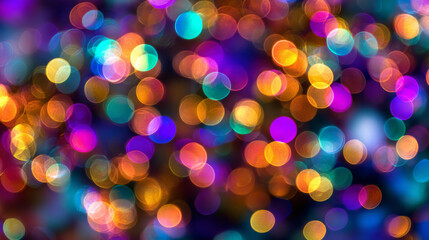 colorful Christmas lights bokeh, blurred background