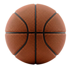 Fototapeta premium Textured Basketball: Close-Up View of a Brown Leather Ball