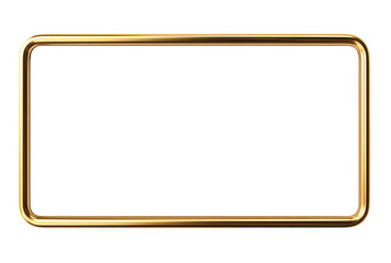 Golden rectangle frame isolated on transparent background