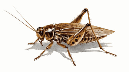 Hearthside Chirper: House Cricket isolated watercolor vector illustration svg
