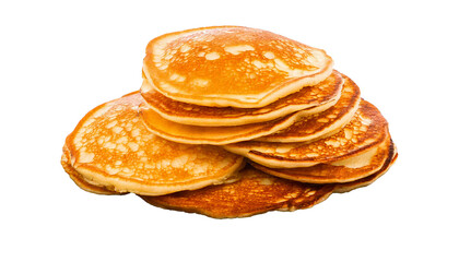 Pancakes, breakfast, food, dessert, stack, sweet, golden, fluffy, homemade, meal, syrup, butter, morning, tasty, delicious, warm, round, plate, isolated, white, background, simple, traditional, snack,