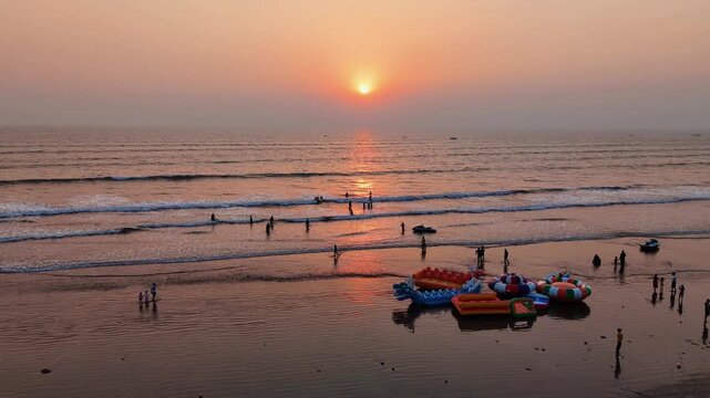 4K Aerial Drone View of Stunning Diveagar Beach | Indian Ocean Coastal Beauty | High Quality Scenic Stock Footage
