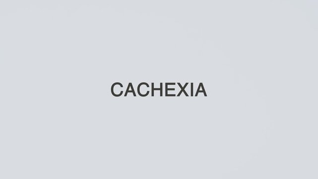 Cachexia word diagnosed with a stethoscope held in hand on a plain white background, symbolizing weight loss, medical diagnosis, healthcare concept, and awareness illustration