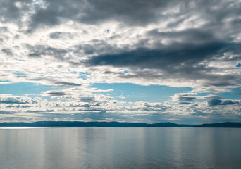 rocky shore of the Arctic Ocean without people