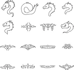 Dragon Tribal Tattoo SVG Bundle

Flame and Tribal Ornament Vector Set

Gothic Dragon Head Line Art Collection