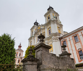 Obraz premium Main facade of the old Transfiguration Basilica in Kremenets, Ukraine