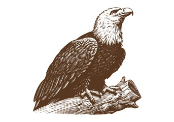 Eagle Engraved Hand Drawn Natural Illustration Vector Isolated by AZ for Books, Arts, Design and Decoration Graphic Asset