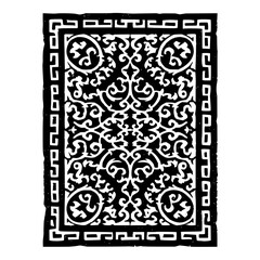 Black white pattern design abstract art decorative element vintage style ornate texture background graphic vector