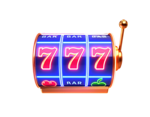 casino jackpot slot machine lever 777 symbol PNG