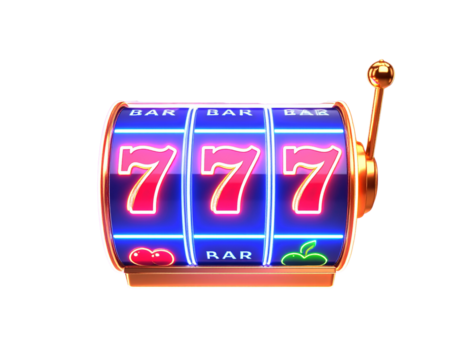 casino jackpot slot machine lever 777 symbol PNG