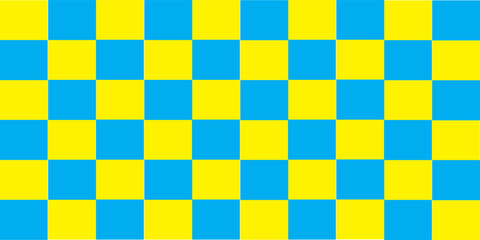 Yellow and bluu checkered pattern. Classic and colorfull. Vector Illustration