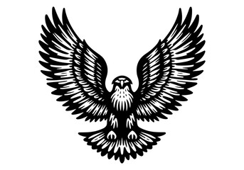 Eagle Linocut Hand Drawn Natural Illustration Vector Isolated by AZ for Books, Arts, Design and Decoration Graphic Asset