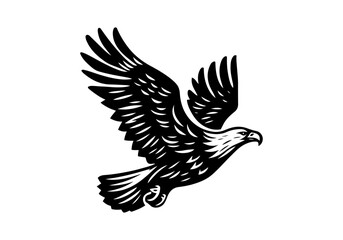 Eagle Linocut Hand Drawn Natural Illustration Vector Isolated by AZ for Books, Arts, Design and Decoration Graphic Asset