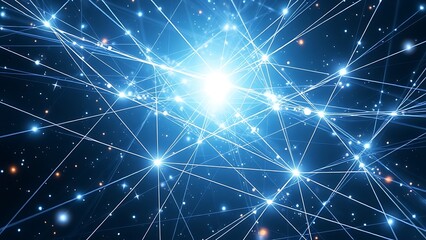 Fototapeta premium Cosmic strings of light weaving through multidimensional space, forming perfect geometric entanglement patterns.