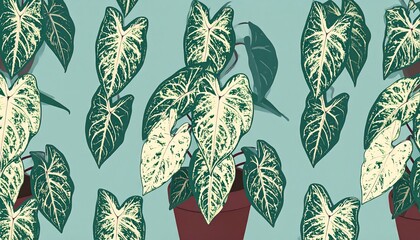 Pattern of potted plants