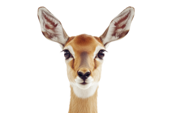 Gazelle in natural stance isolated on transparent background