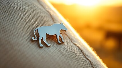 A timeless silver animal brooch resting on textured linen, evoking the golden hues of the savanna.