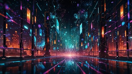 Obraz premium An intricate illustration depicting the inner workings of a quantum computer integrated with blockchain technology showcasing futuristic cryptographic processes and digital architecture in a visually 