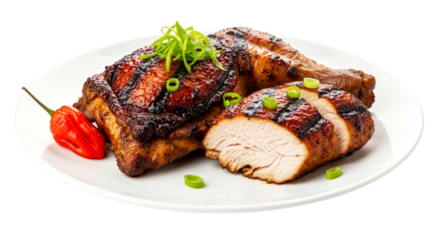 delicious grilled chicken transparent background perfect for menu design