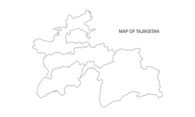 White background of Tajikistan map with line art design