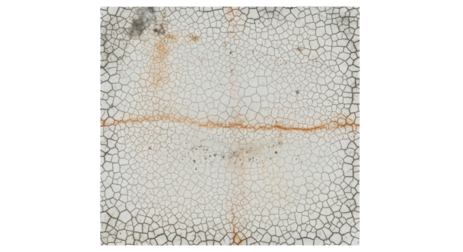 Dried empty swimming pool floor, aged plaster with fractal cracks, mineral deposits, rust stains, mildew, isolated on transparent background under studio light, concept of decay and abandonment