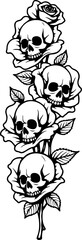 Fototapeta premium Skull and Roses Tattoo Design Vector