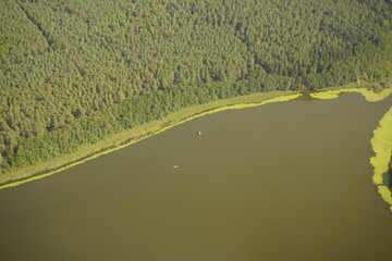 Fascinating aerial photographs of the Mecklenburg Lake District in August 2025. Mecklenburg-Vorpommern on August 14, 2025, Germany.