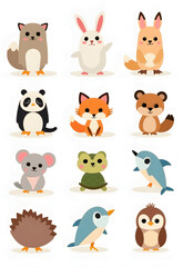 Fototapeta premium Cute Animal Vector Theme