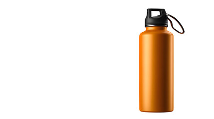 Orange Metal Water Bottle, isolated on transparent background