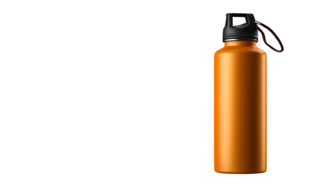 Orange Metal Water Bottle, isolated on transparent background - Powered by Adobe