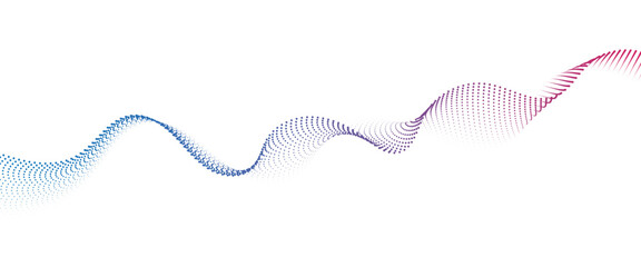 Flowing Dot Wave halftone gradient pattern on transparent background	
