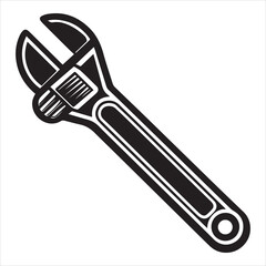 Obraz premium adjustable wrench tool vector art