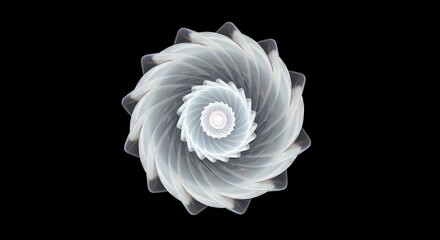 elegant abstract white spiral design dark background