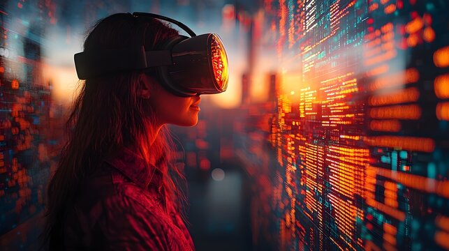 Virtual reality business trading with projected financial data