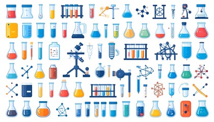 Colorful collection of various lab equipment