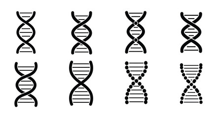 DNA Strands Evolution A Vector Illustration of Genetic Code Progression