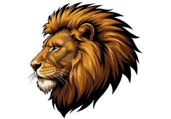 Lion head illustration, majestic king of jungle artwork, wild animal portrait drawing, powerful wildlife sketch, African predator decor, regal symbol art