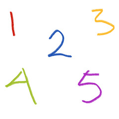 kids doodle hand drawn numbers