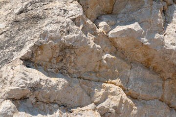 Textured coastal stone shaped by waves along the Adriatic Sea