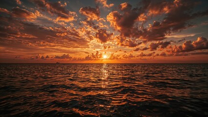 Obraz premium Fiery Skyline View