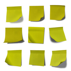 Realistic office reminder blank notes 