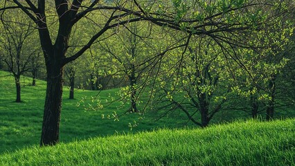 Fototapeta premium Seasonal motifs highlighting new growth and natural branches