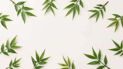 Fototapeta premium Fresh bamboo leaves used as garden embellishment