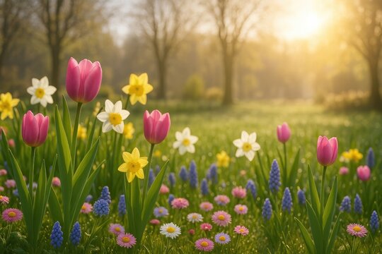 Spring's arrival awakens the garden from its winter slumber