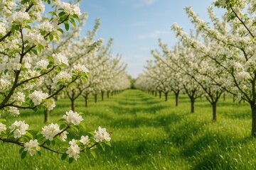 Fototapeta premium Amazement unfolds each spring in the family orchard