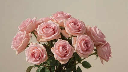 Obraz premium An Homage to the Graceful and Delicate Charm of Pink Roses in Nature