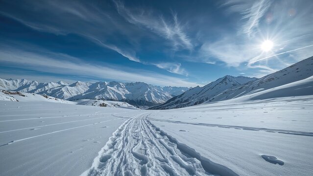 The beautiful and distinctive winter views of a remote mountainous location