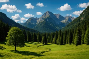 Fototapeta premium Exploring the Majesty of Natural Scenery and Peaks